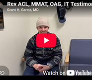 Testimonial after meniscus & cartilage, transplant, or Revision Quad ACL Reconstruction and LET.