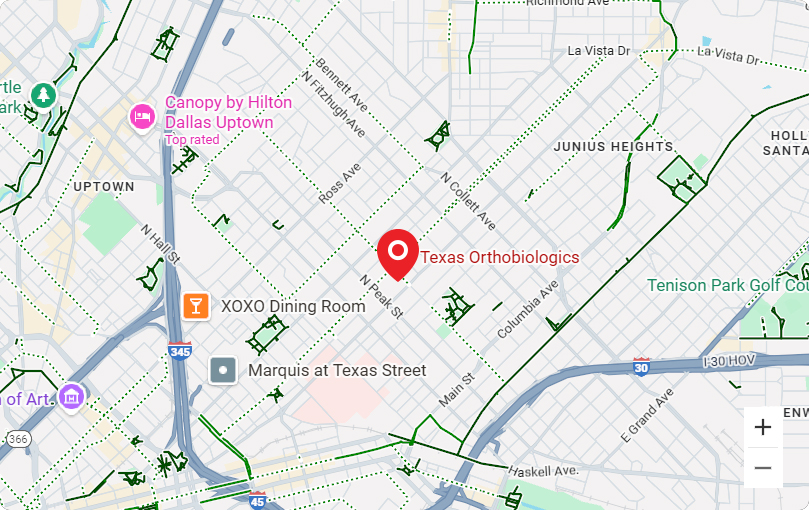 Map of Texas Orthobiologics