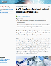 AAOS develops educational material regarding orthobiologics
