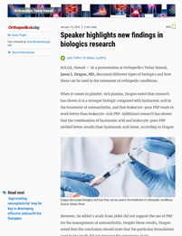 Speaker highlights new findings in biologics research