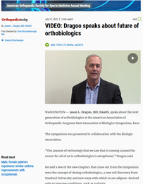 Dragoo speaks about future of orthobiologics