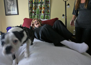 Jane Glenn Haas is photographed at her home in Irvine logo