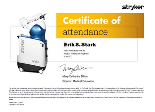 MAKO PKA Certificate