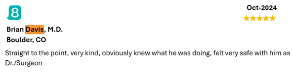 Dr. Davis Testimonial