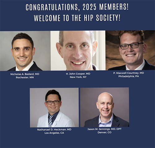 Dr. Jennings elected into the prestigious Hip Society.