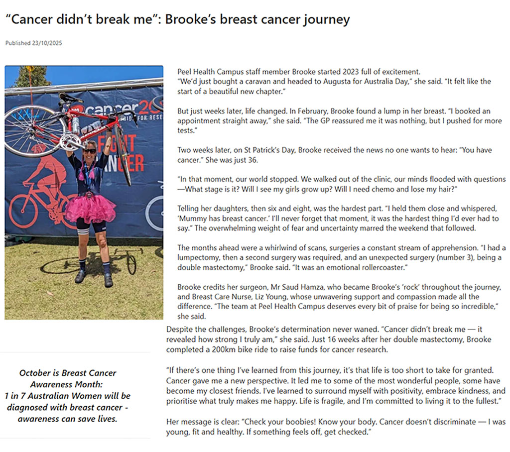 Cancer didn't break me: Brooke's breast cancer journey