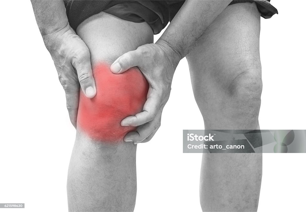 Picture of Man With Knee Pian Isolated