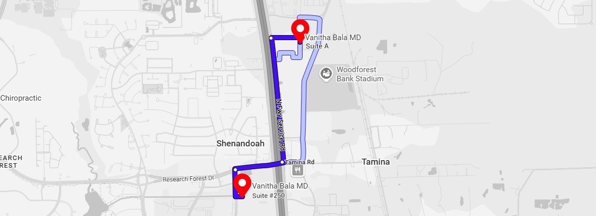 Directions between the Locations