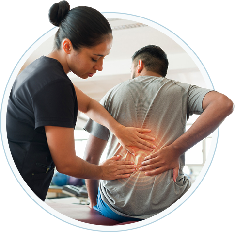 Patient receiving back treatment