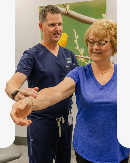 Orthopaedic specialist illustration showing joints and musculoskeletal treatment focus