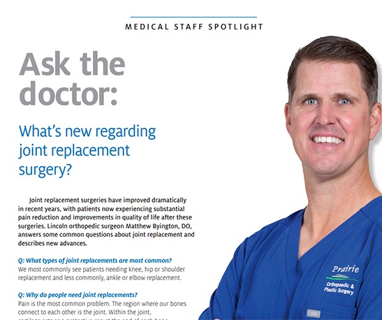 Doctor consulting patient about modern joint replacement surgery advancements