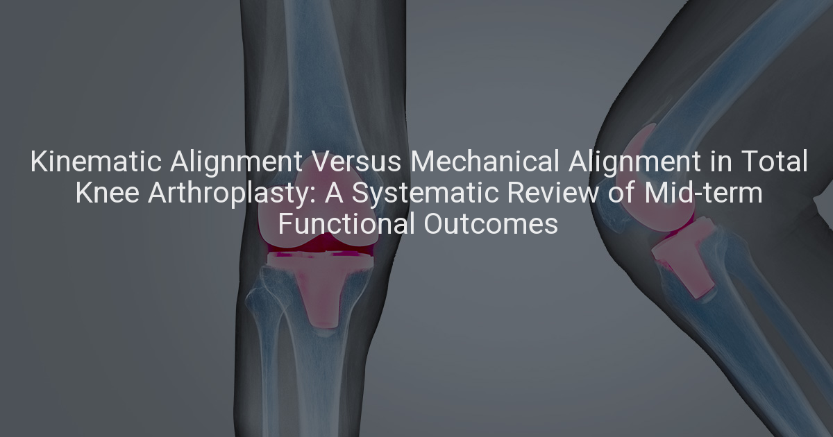 Kinematic Alignment Versus Mechanical Alignment in Total Knee ...